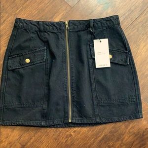 Black Denim Mini Skirt